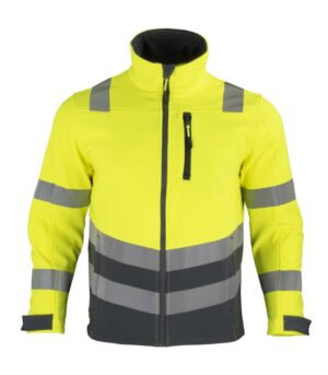 Chaqueta Softshell Hi-Vis Clase 2 Manga Larga Hombre color Amarillo/Gris Oscuro