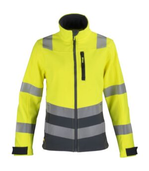 Chaqueta Softshell Hi-Vis Clase 2 Manga Larga Mujer color Amarillo/Gris Oscuro