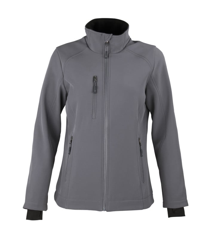 Chaqueta Softshell Rhelmu Manga Larga Mujer color Gris Oscuro