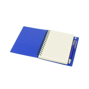 Cuaderno con tapa de polipropileno esmerilado y encuadernación de espiral metálica