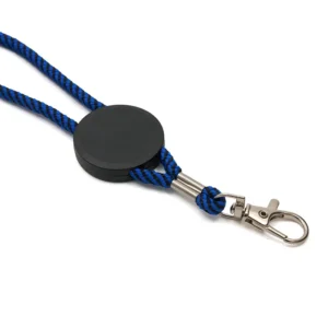 Lanyard Candystripe fabricado en cinta de poliéster con accesorio metálico para credencial