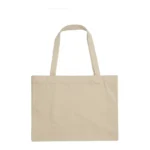 Tote bag de canvas de algodón con asas largas y cuerpo rectangular, vista frontal