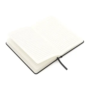 Cuaderno de formato A5 con tapa de PU y hojas rayadas interiores