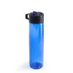 Botella deportiva con boquilla vertedora y agarre en tapa, fabricada en PP y PC