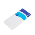 Card holder de silicona adherible para celular, perfil delgado, con superficie lisa apta para marcaje