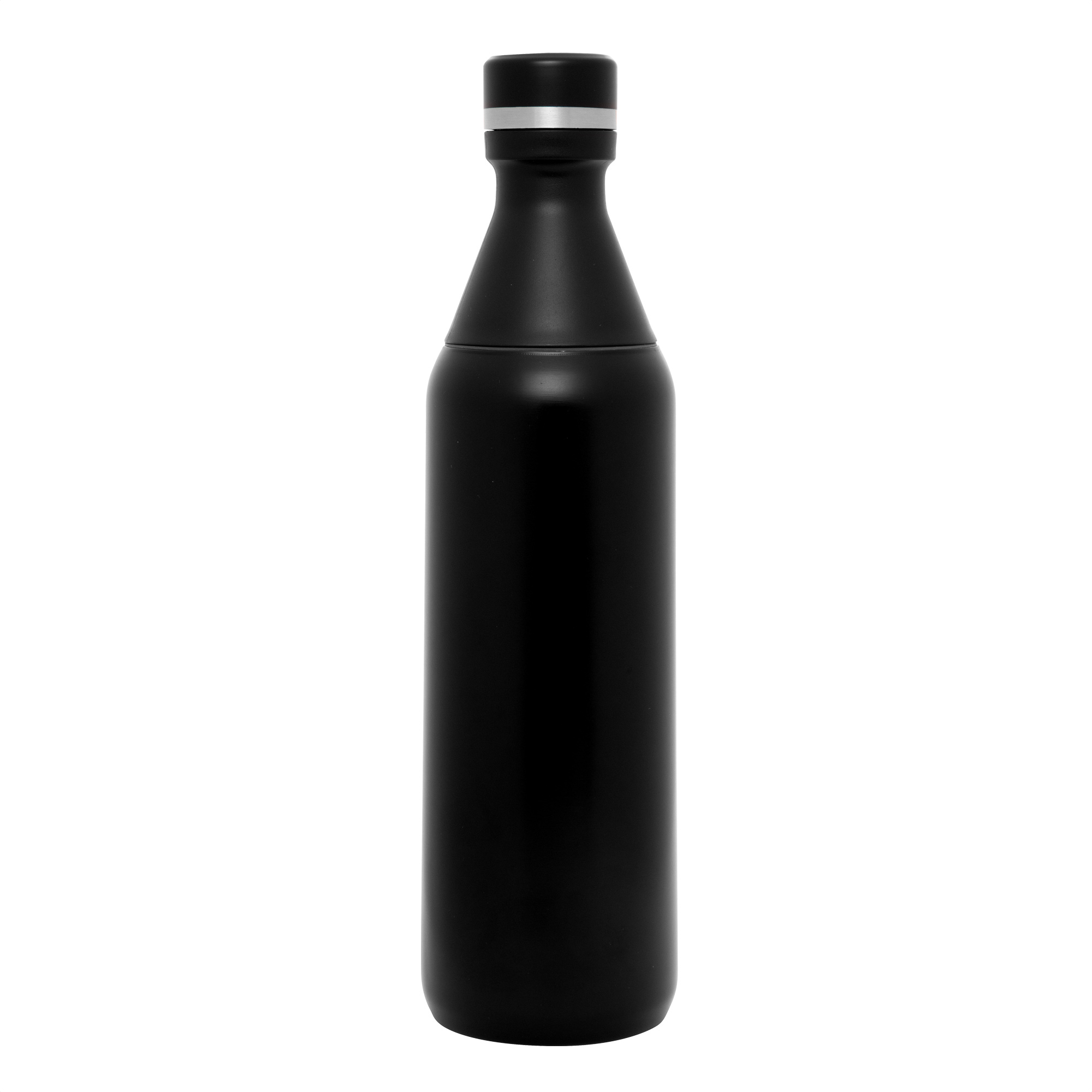 Botella térmica GLACIAR negra con acabado mate