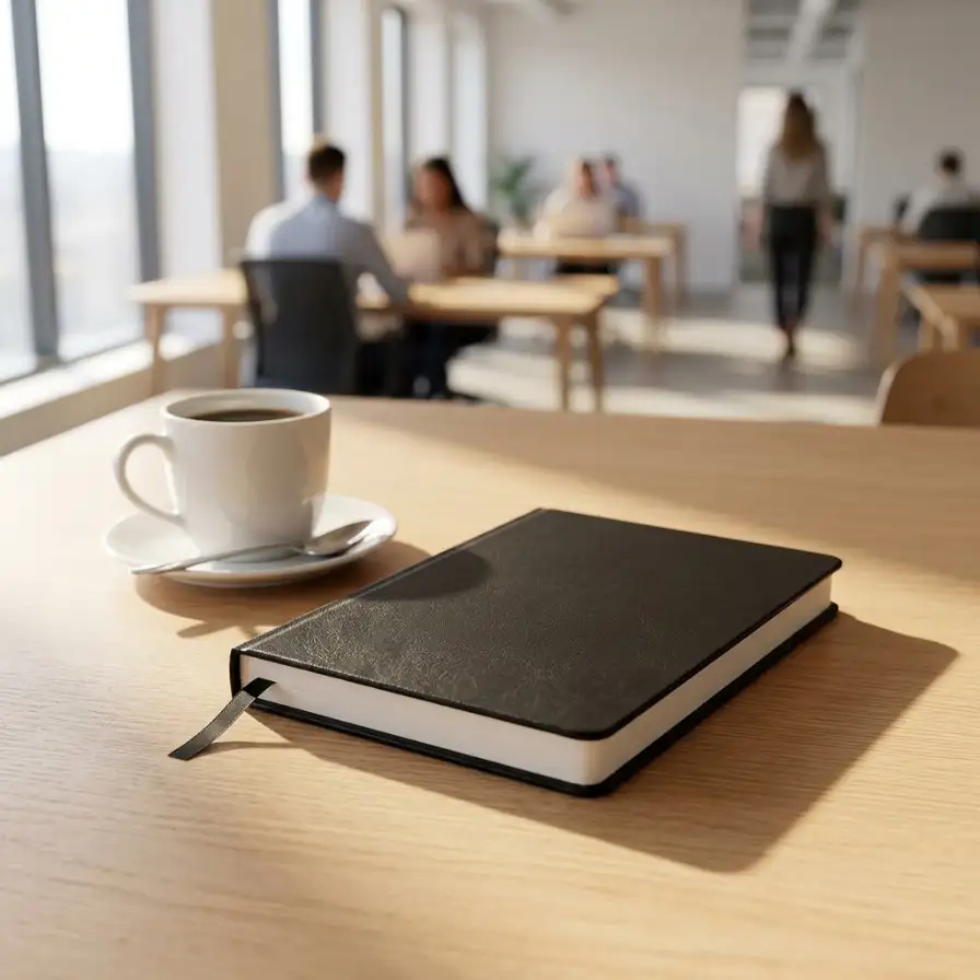 Cuaderno corporativo con logo para uso profesional