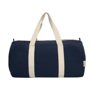 Bolso de tela de algodón reciclado con asa de mano y hombro, confeccionado en material textil resistente