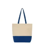 Tote bag de canvas de algodón con asas largas, vista frontal sin marcaje