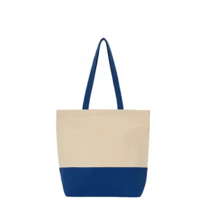 Tote bag de canvas de algodón con asas largas, vista frontal sin marcaje